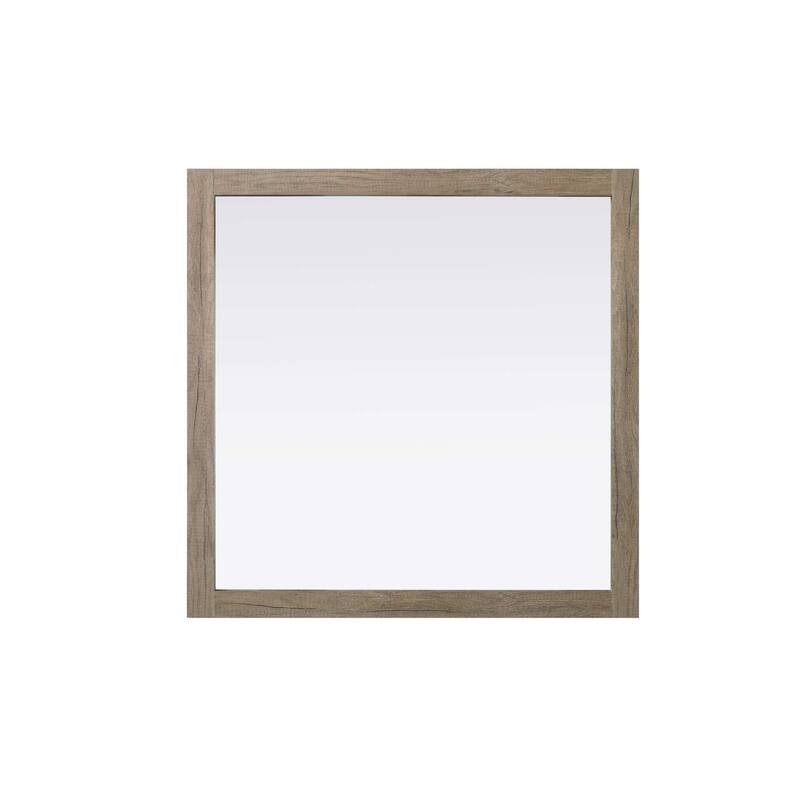 Solene Wooden Square Mirror 36 x 36 - 36" x 36" - Natural Oak