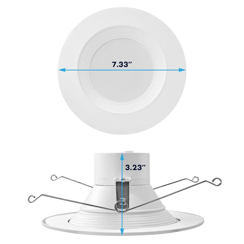 Luxrite 5/6" Retrofit LED Recessed Light, 17W=90W, 1500 Lumens, 5CCT, Dimmable, Wet Rated, Baffle 16 Pack