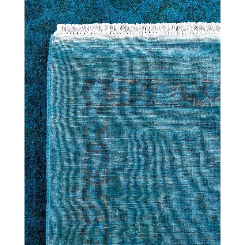 Fine Vibrance One-of-a-Kind Hand-Knotted Area Rug - Blue, 9' 1" x 12' 4" - 9' 1" x 12' 4"