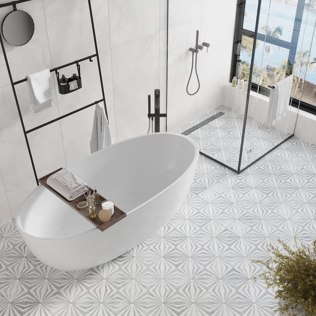 Artisana 12x12 in. Honed Dolomite, Ice Grey Starburst Mosaic Wall and Floor Tile (5 sq ft/case, 5-Pack)