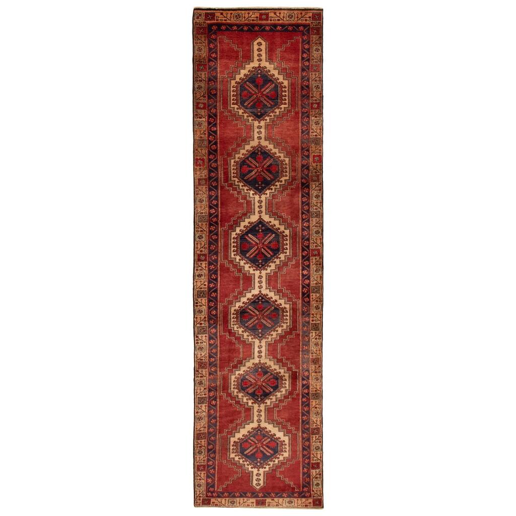 ECARPETGALLERY Hand-knotted Konya Anatolian Red Wool Rug - 3'2 x 12'6
