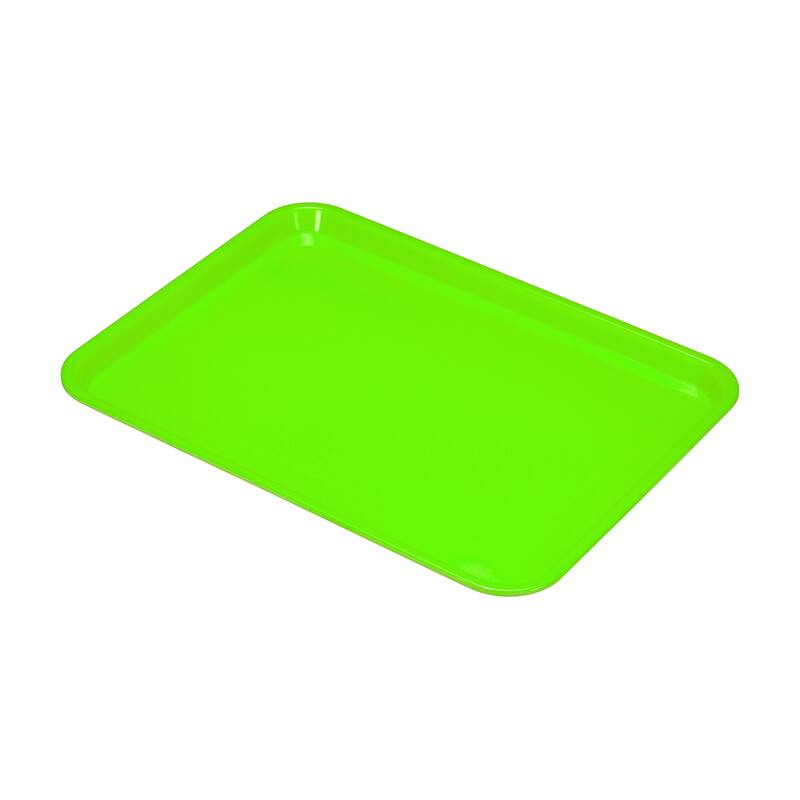 12x8" Fast Food Tray, Plastic Multi-Purpose Rectangle Serving Tray, Green