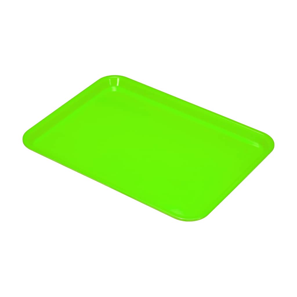 12x8" Fast Food Tray, Plastic Multi-Purpose Rectangle Serving Tray, Green