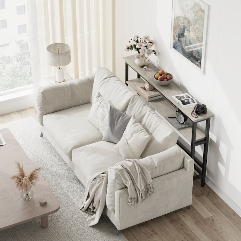 Narrow Console Table 2-Tier Sofa Table with Adjustable Shelf