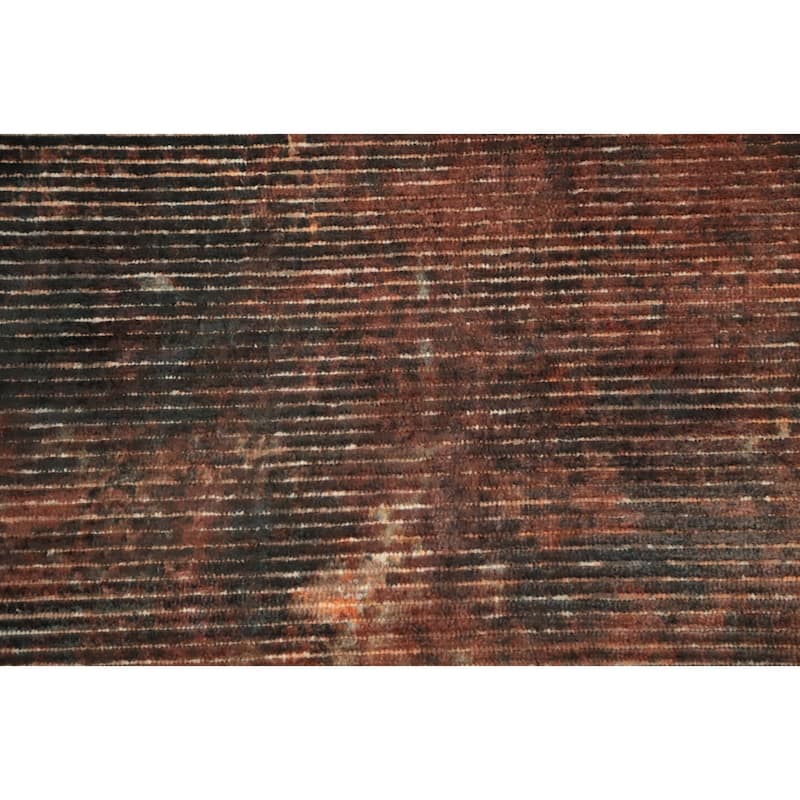 Hand Knotted Oriental Viscose Silk Carpet Modern Abstract Oranges & Rust Abstract Area Rug - 8' 0'' X 5' 1''