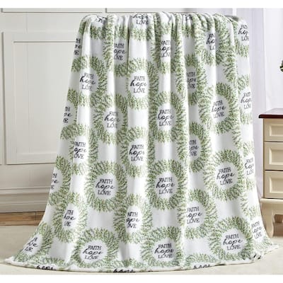 Faith Hope Love Oversized Luxe Plush Holiday Throw Blanket (50" x 70")
