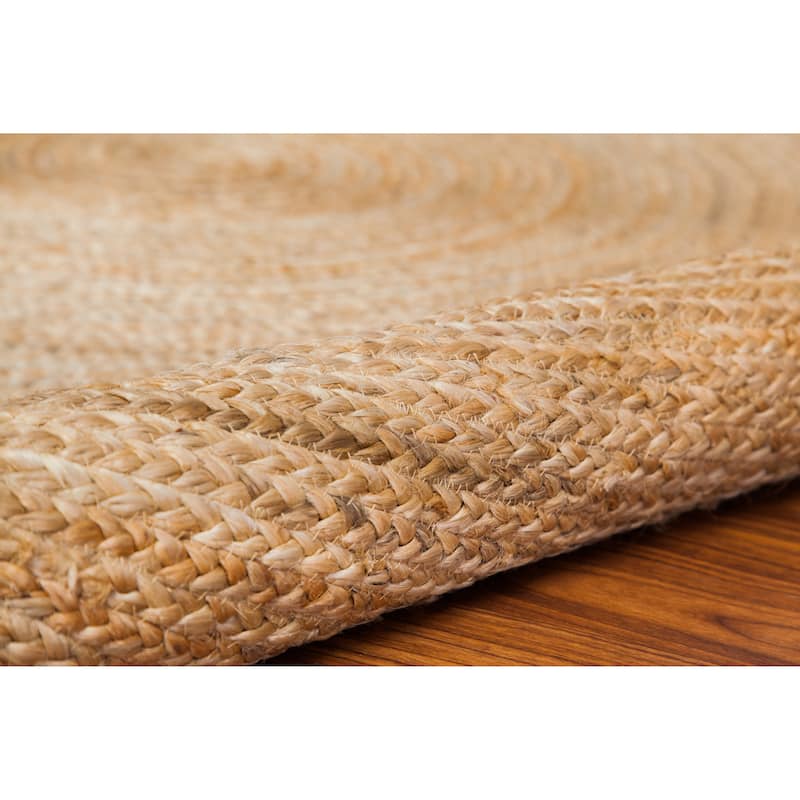 Jani Tara Braided Natural Jute Area Rug - Kerala Round Rug, 4-Feet, Durable, Superior Quality