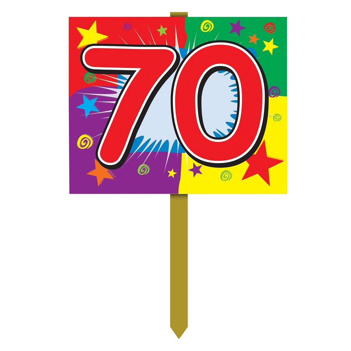 Shop Pack Of 6 Fun And Colorful 70th Birthday Yard Sign