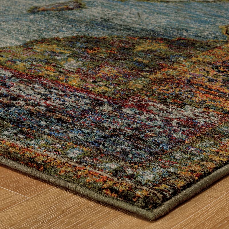 Style Haven Adaylnn Morris Persian Inspired Medallion Blue/Multi Area Rug