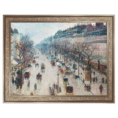 Masterpiece Art Gallery| Boulevard Montmartre by Camille Pissarro - Framed Canvas Art Print