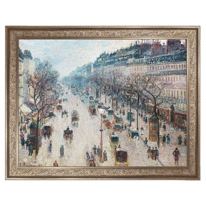 Masterpiece Art Gallery| Boulevard Montmartre by Camille Pissarro - Framed Canvas Art Print