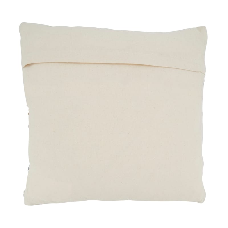 Multi Texture Throw Pillow With Chindi Design