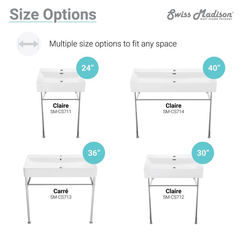 Swiss Madison SM-CS72 Claire 35-7/16" High Console Sink Set