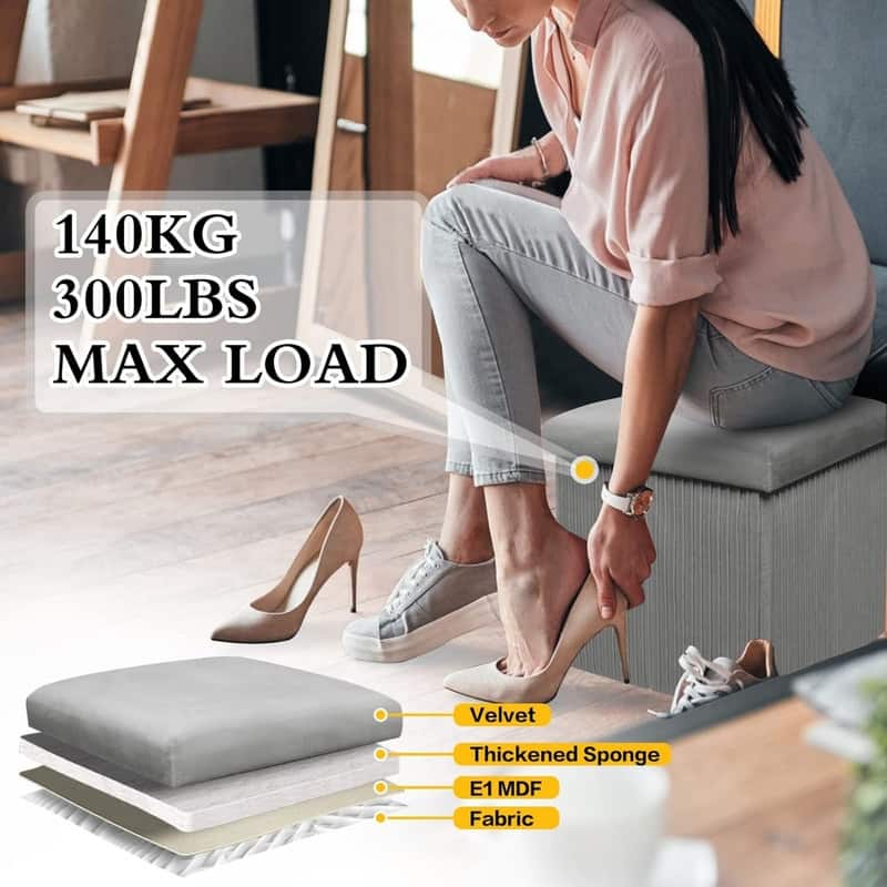 12 Inch Small Ottoman with Storage