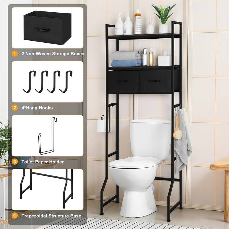 Over The Toilet Storage - 7.88"D x 25.6"W x 63.6"H