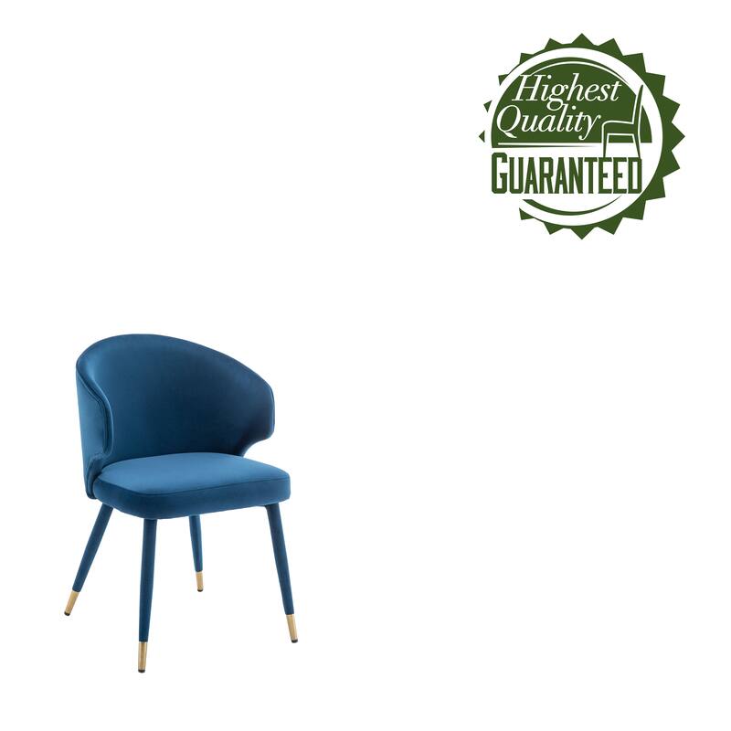 Porthos Home Ryn Velvet Dining Chairs with Gold Trim, Set of 2