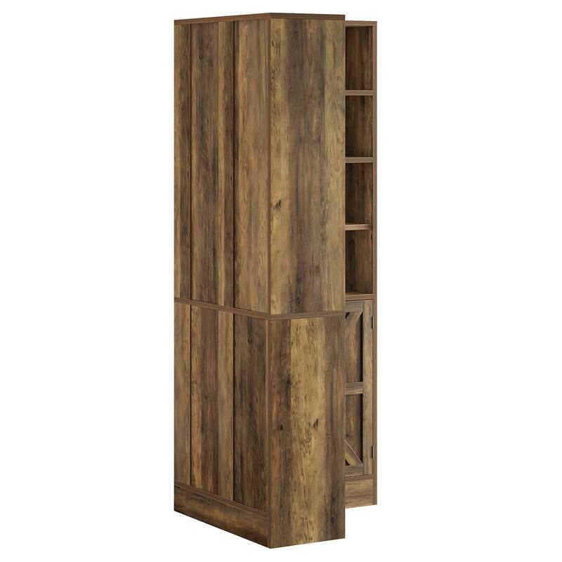 Farmhouse L-Shaped Corner Bookcase Bookshelf with Storage