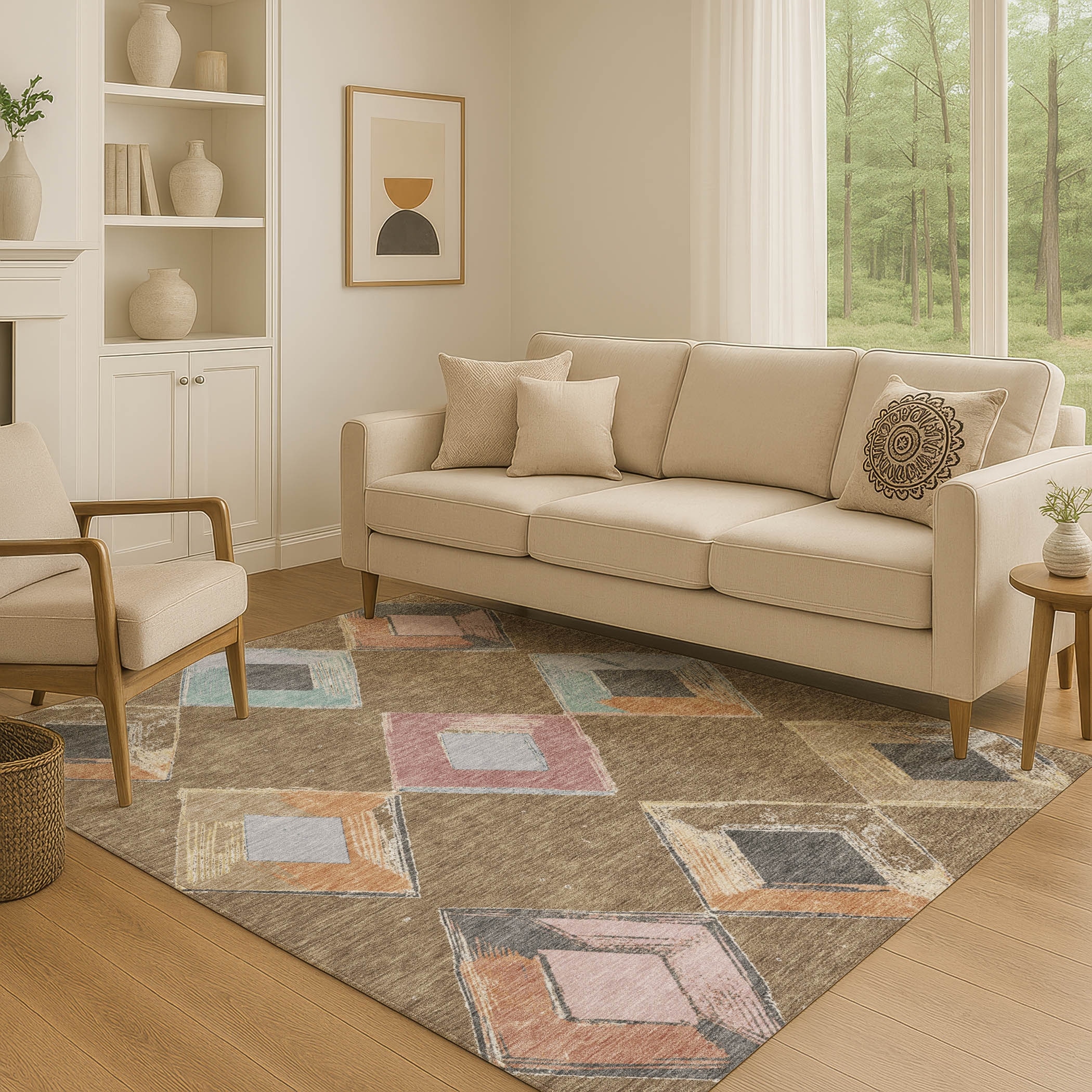 Premium Washable Super Soft Modern Diamond Mayfield Rug