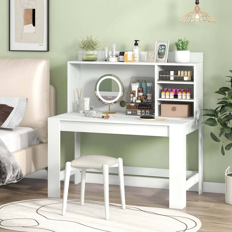 Costway Computer Desk with Hutch 2 Power Outlets USB & Type-c charging - See Details