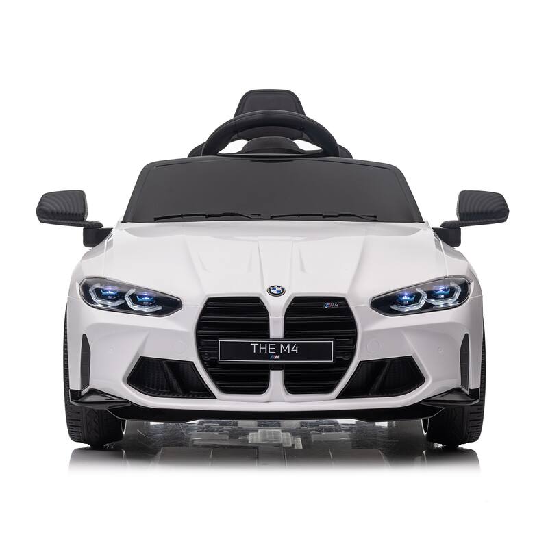 BMW M4 12v Kids ride on toy car 2.4G W/Parents Remote Control,Three speed adjustable,A handle with wheels and a pull