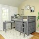 preview thumbnail 17 of 30, Max and Lily Twin-Size Low Loft with Pull-Out Desk and 3-Drawer Dressers Grey