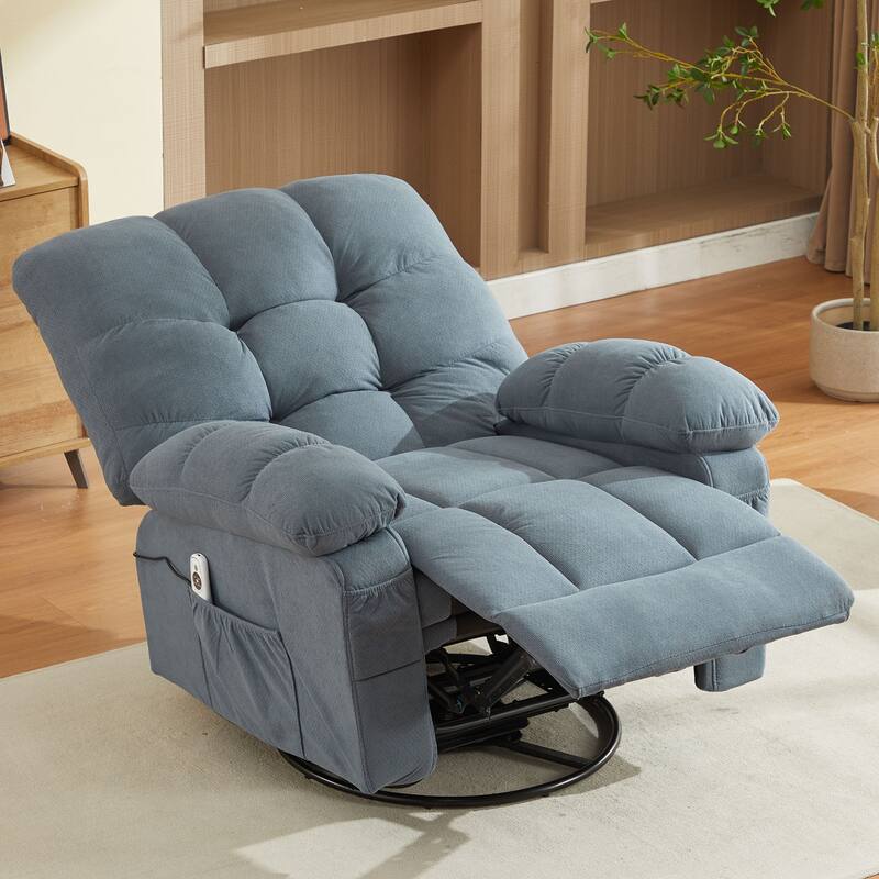 Massage Recliner Chair with Vibration and Lumbar Heating 350LB Capacity Swivel Rocker