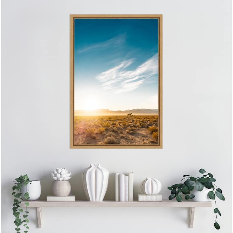 Nevada Desert Sunrise by Bethany Young Framed Canvas Wall Art Print - Sylvie Natural