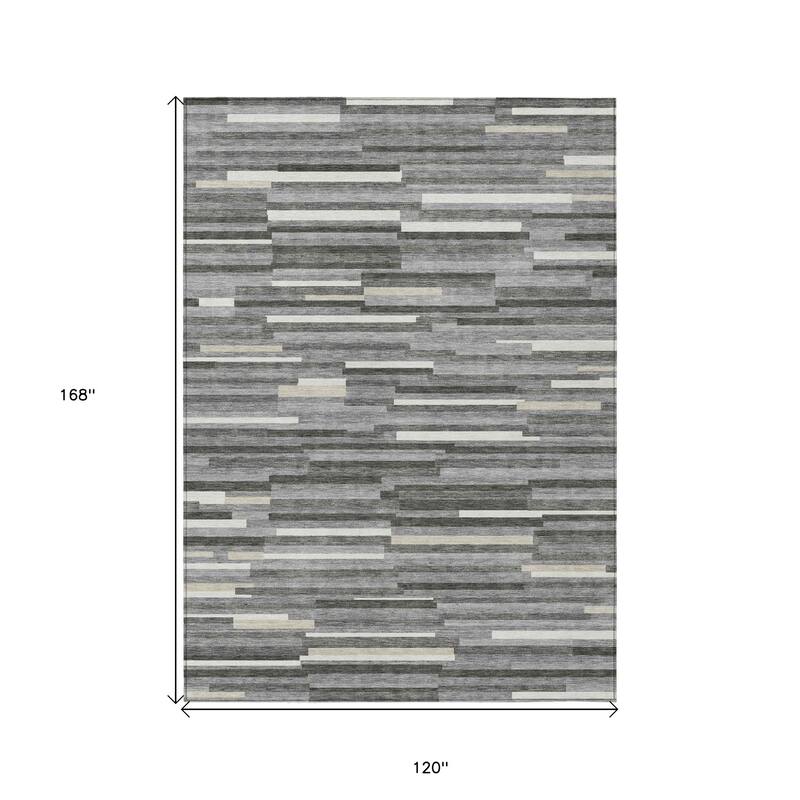 HomeRoots Striped Transitional Rectangle Outdoor Rug
