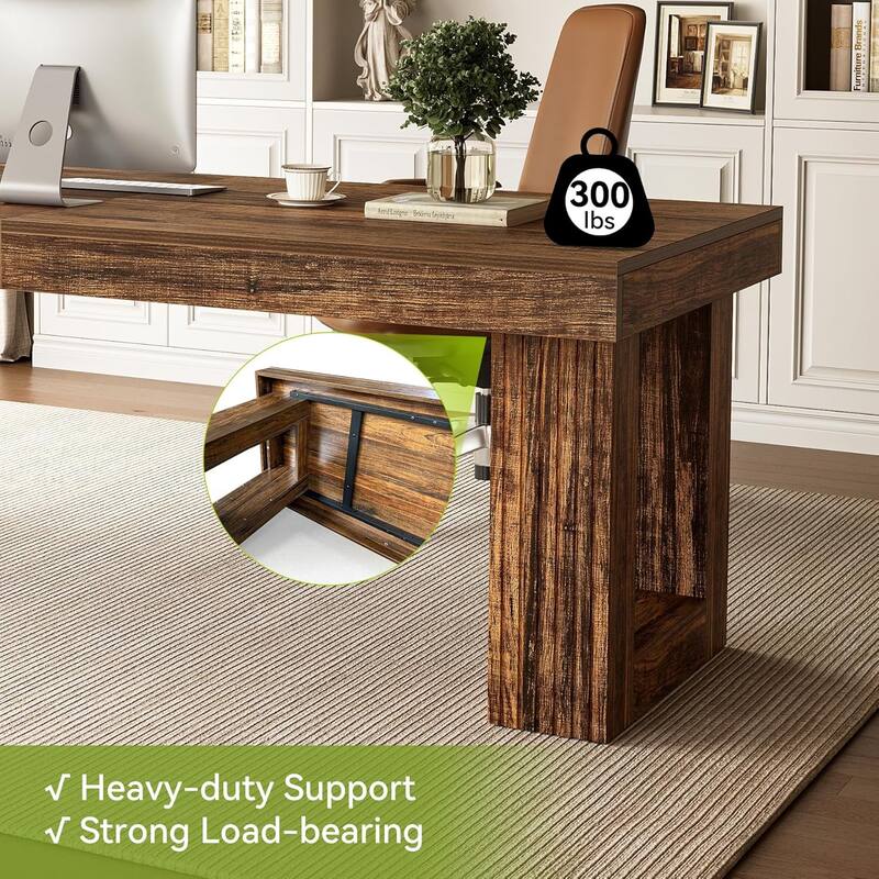 86.6 Inch Large Wood Computer Desk Computer Writing Table Workstation