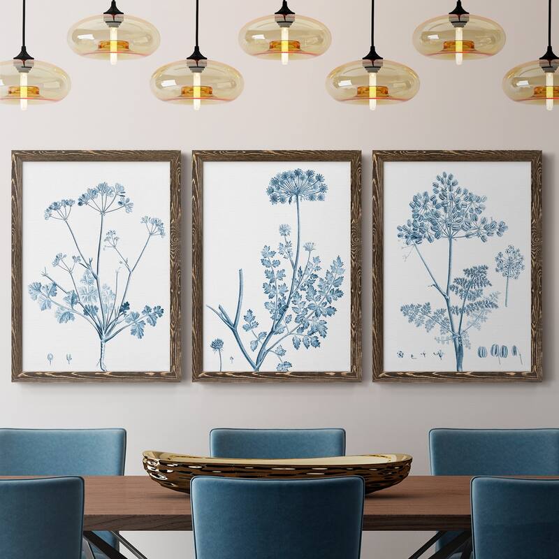 Antique Botanical in Blue IV-Premium Framed Canvas - Ready to Hang - Multi-Color