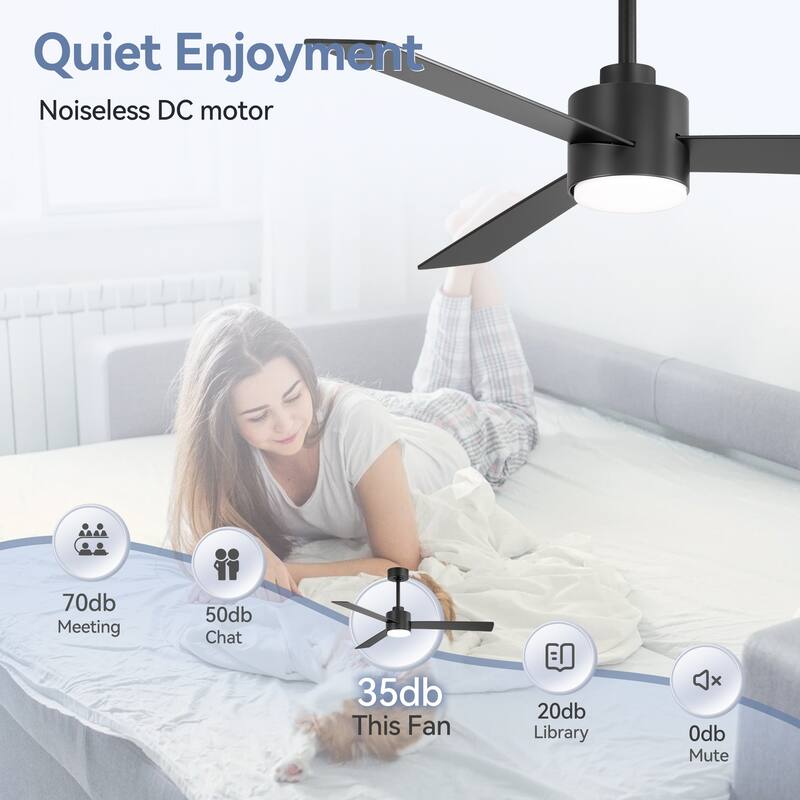 52-inches 3-Blade Ceiling Fan With Remote Downrod