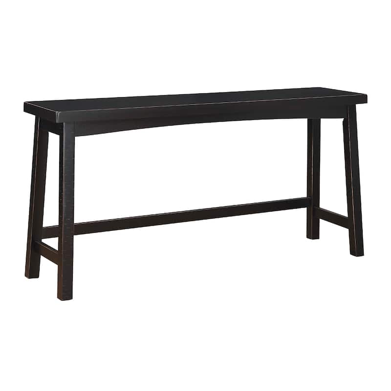 Casy 4pc Counter Height Table Set, 3 Contoured Stools, Black Wood