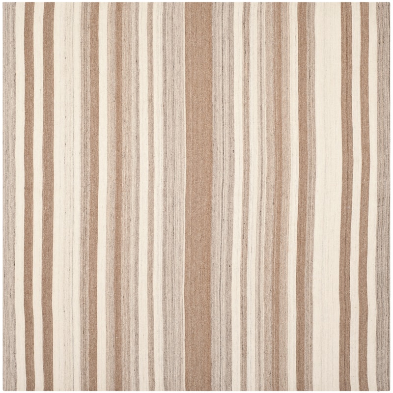 SAFAVIEH Handmade Flatweave Dhurries Parand Modern Moroccan Wool Rug - 7' Square - Natural/Camel