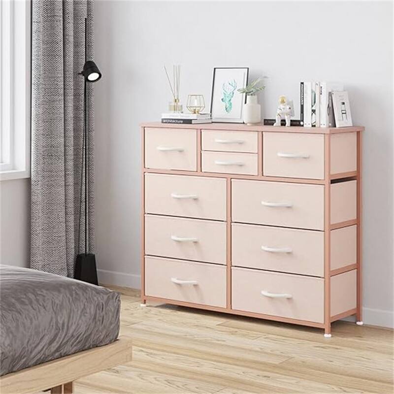 Furniture Storage Chest Tower Unit for Bedroom - 10 Drawer/Rose Gold