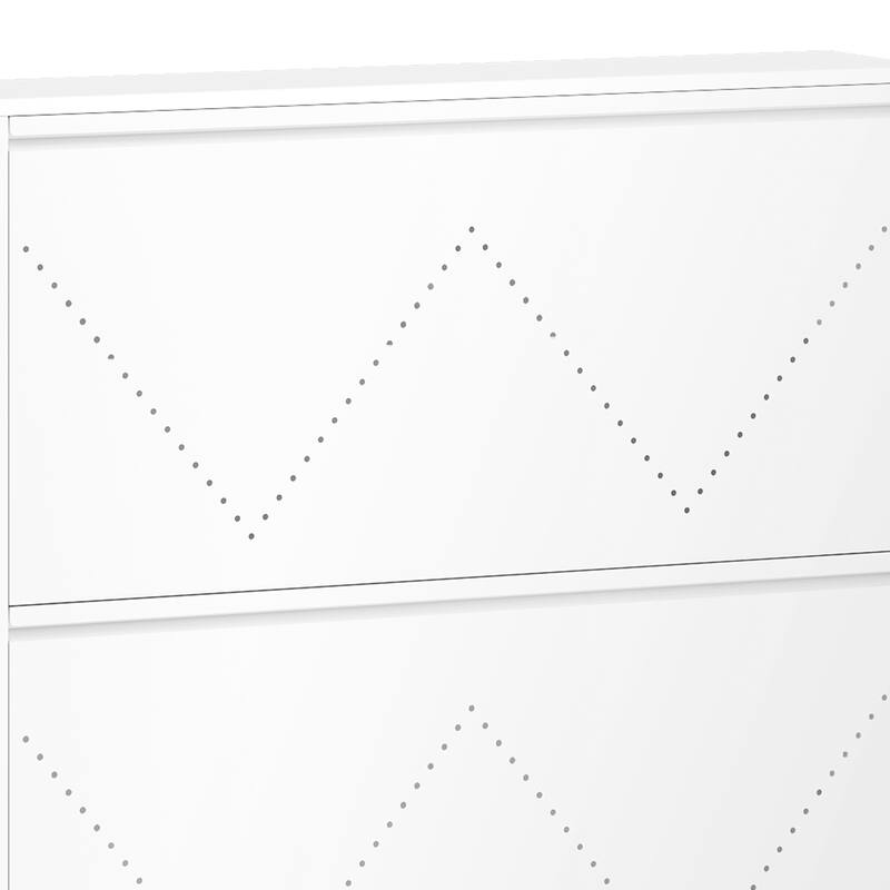 Moasis 3-Drawer Flip-Down Shoe Storage Cabinet, Wall-Mounted Metal Organizer