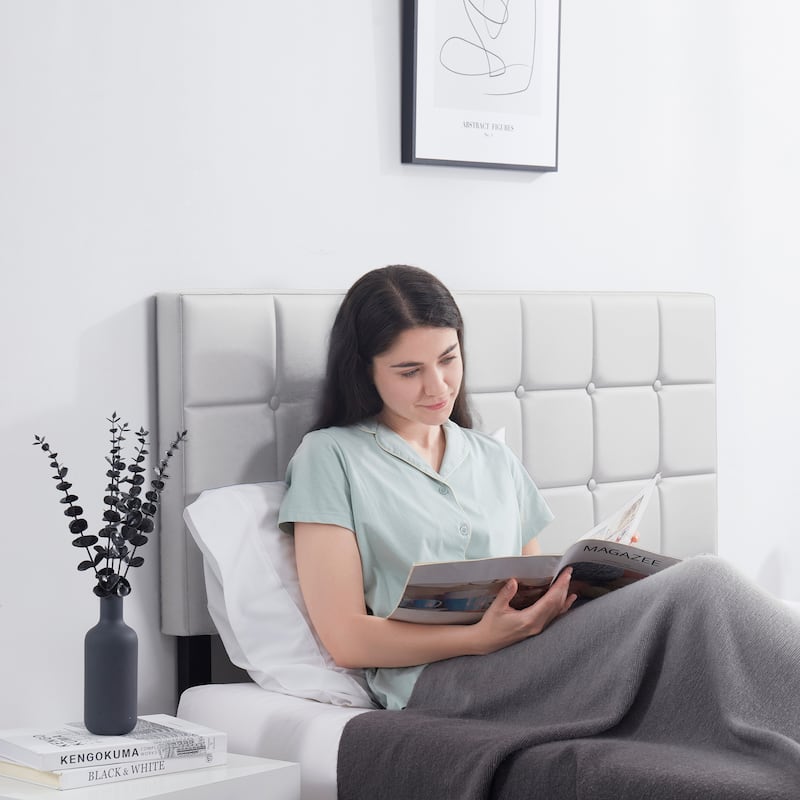 Nestl Button Tufted Upholstered Adjustable Headboard