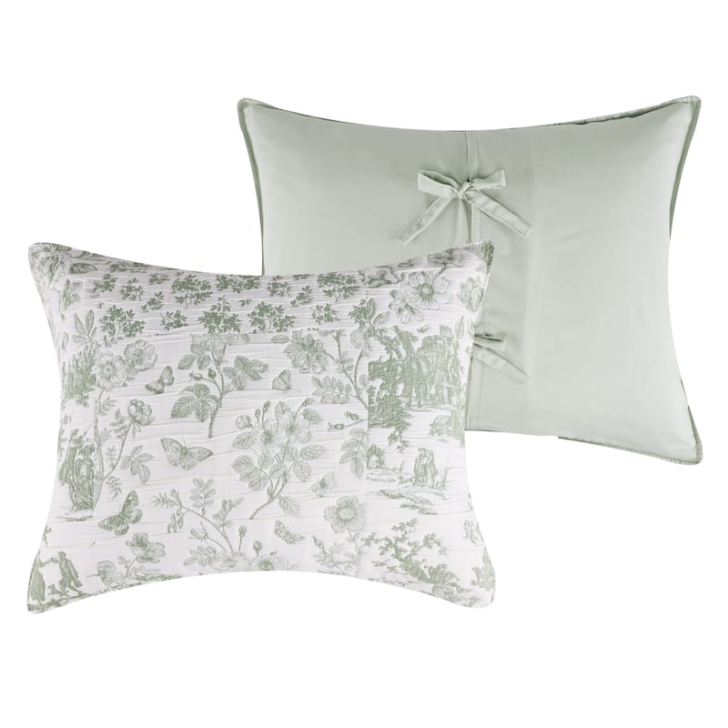 Greenland Home Fashions Patchwork Toile Reversible Matelasse Coverlet Set