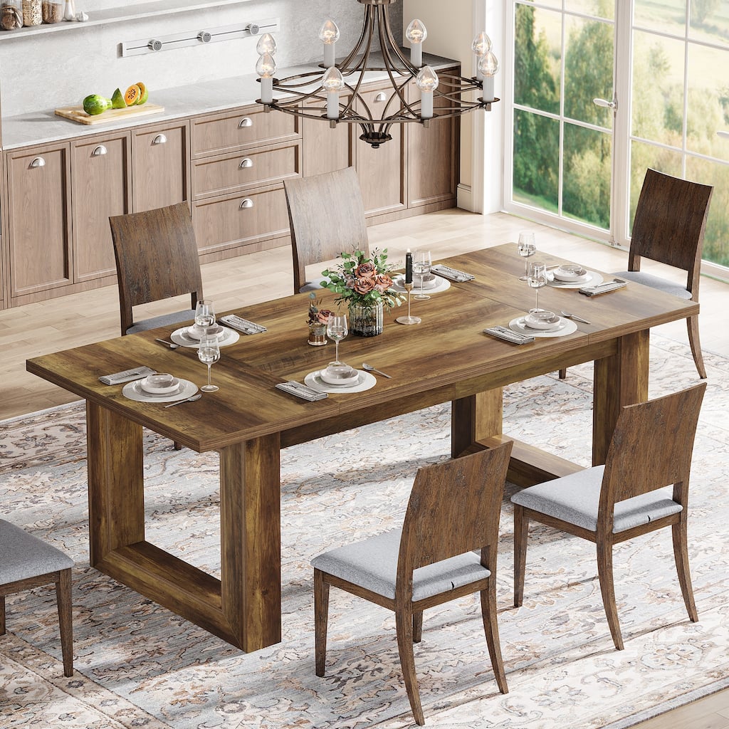 Large Rectangular Wooden Kitchen Dining Dinner Table for 4-6 People