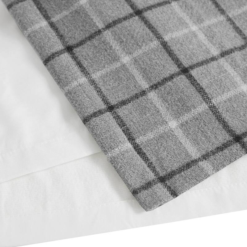1 PCS Plaid Rod Pocket and Back Tab Curtain Panel with Fleece Lining