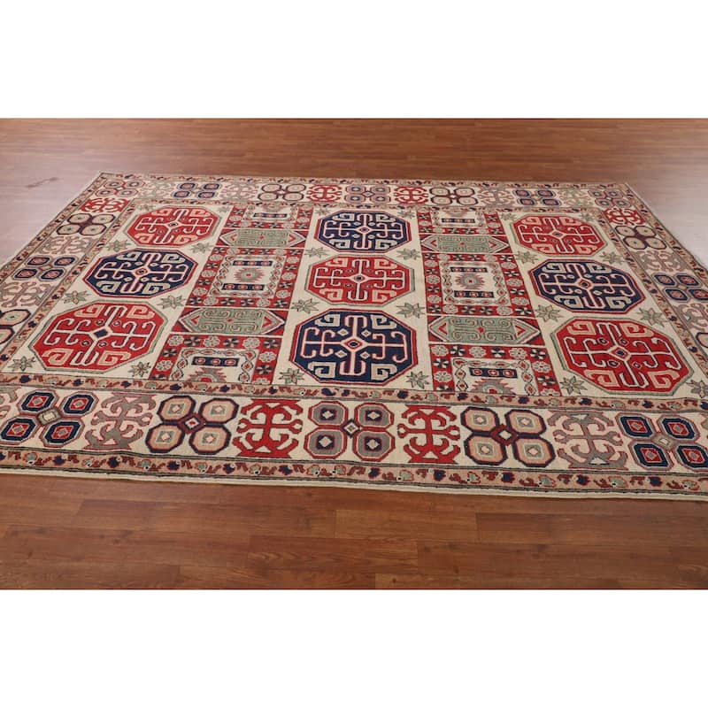 Oriental Beige Kazak Rug Handmade Traditional Wool Carpet - 6'9" x 9'9"