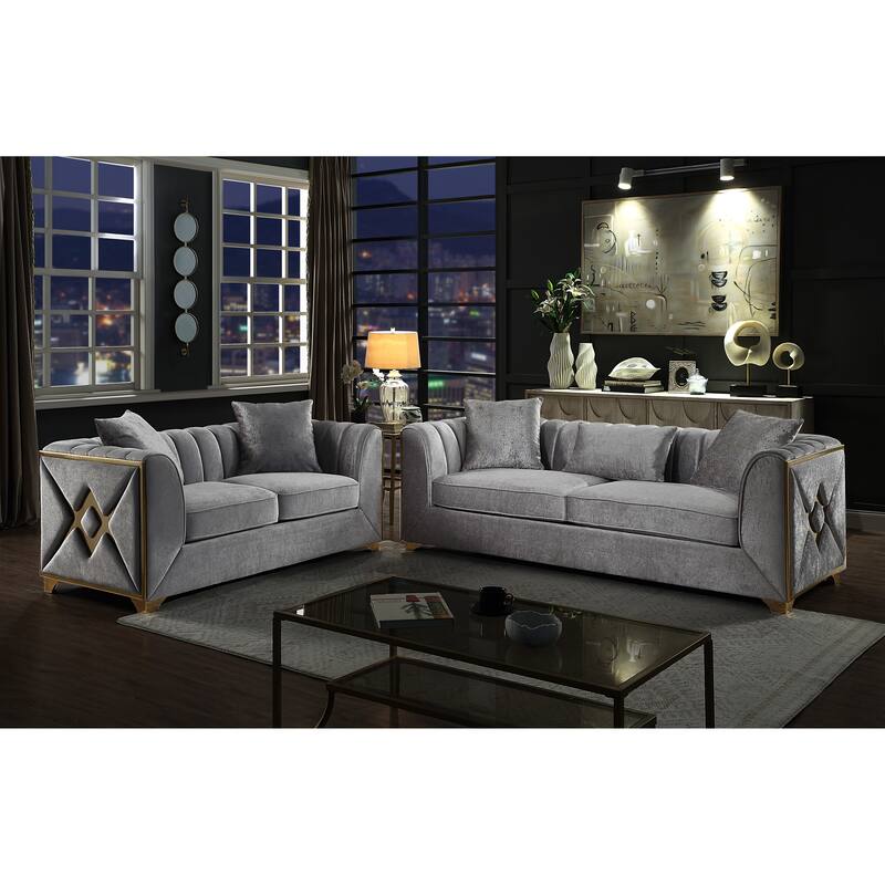 Velencia Contemporary Style 2PC/3PC Living Room Sets Made with Wood