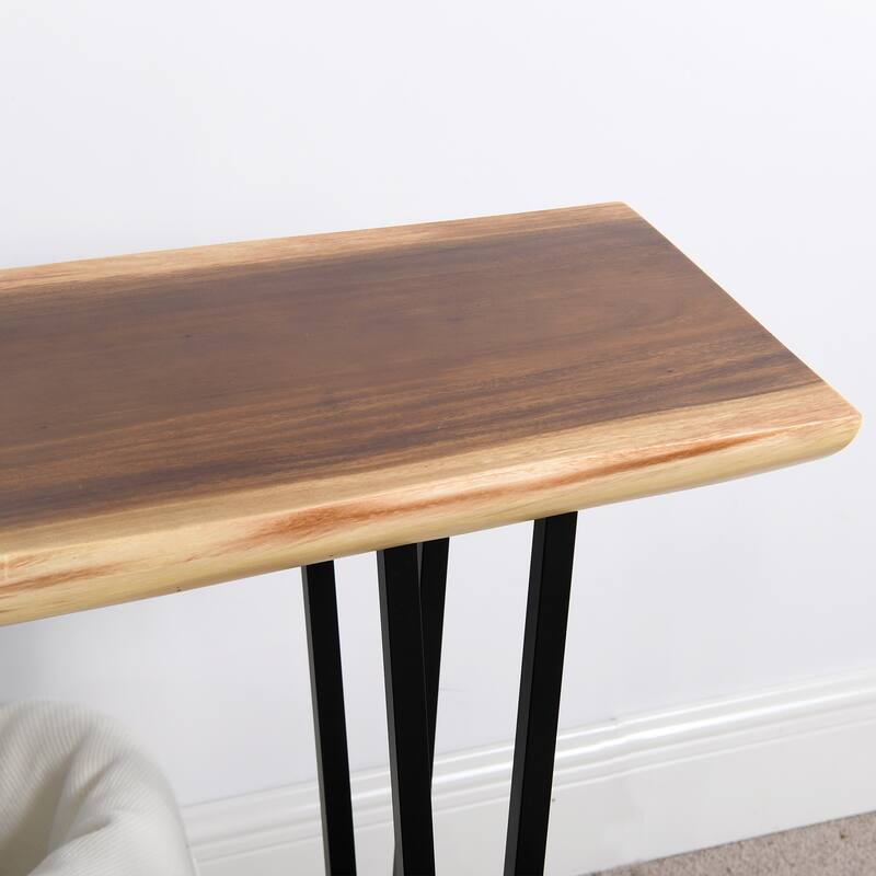 Natural Wood Rectangle Coffee Console Table