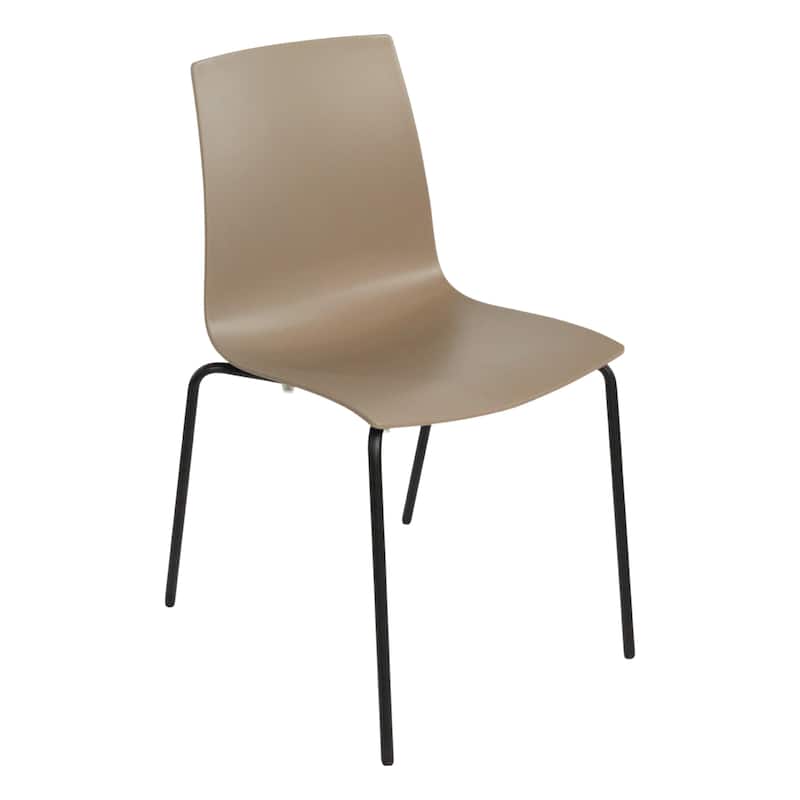 Furnish Theory Aero-S Pro Indoor/Outdoor Stackable Dining Side Chairs Polypropylene Shell & Powder-Coated Steel Legs (Set of 2)