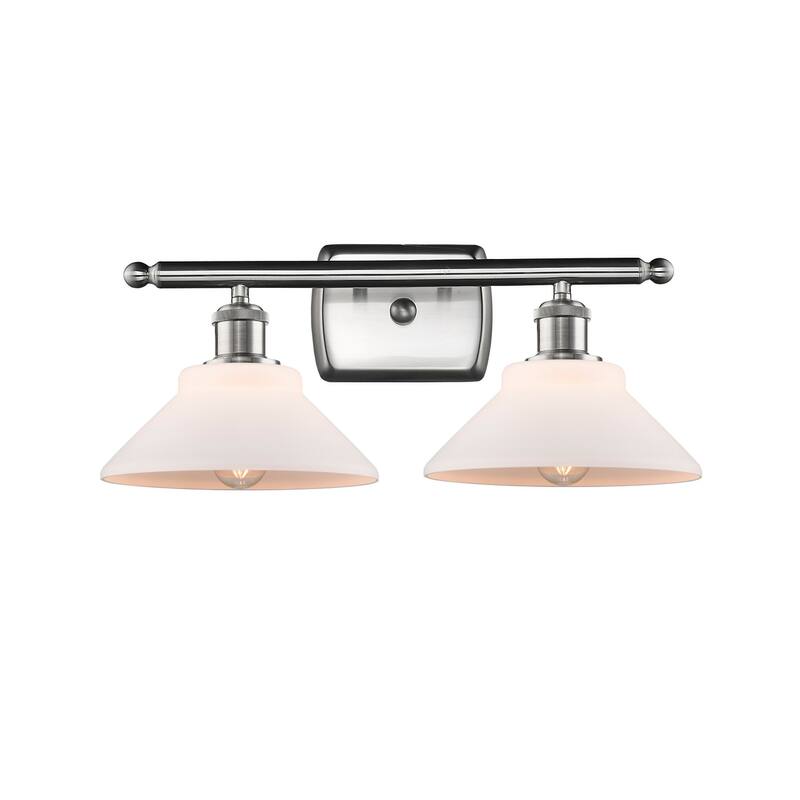 Innovations Lighting Orwell 2 Light 18" Wide Bathroom Vanity Light - Brushed Satin Nickel / Matte White