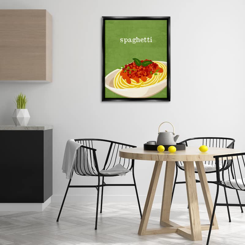 Stupell Spaghetti Italian Cuisine Framed Floater Canvas Wall Art Design By Kim Allen