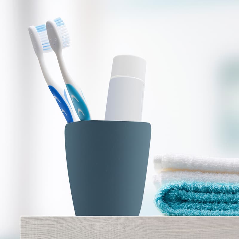 2Pcs Toothbrush Cup Bathroom Toothbrush Cup 4.33"x2.76" 350ml - Deep Blue