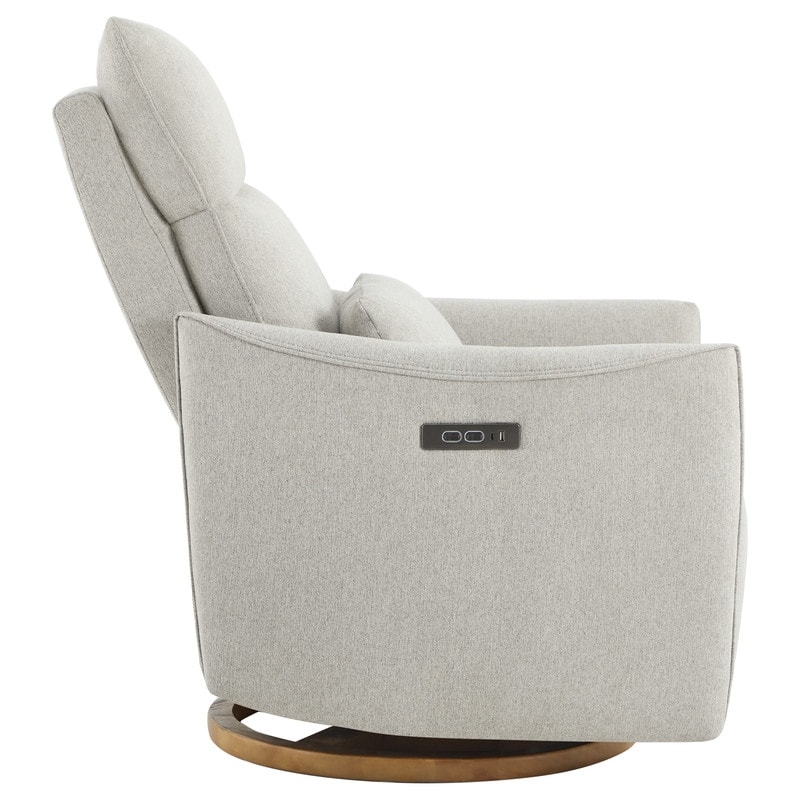 Spruce & Spring Power Swivel Recliner Chair Dual-Motor Nursery Glider with Lumber Pillow