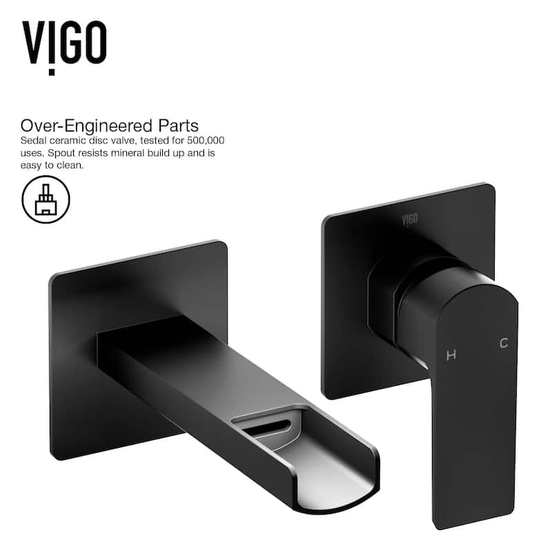 VIGO Atticus 5" H Single Handle Wall Mount Bathroom Faucet