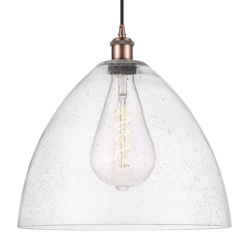 Innovations Lighting 516-1P-19-16 Bristol Pendant Bristol Glass 16" - Antique Copper / Seedy