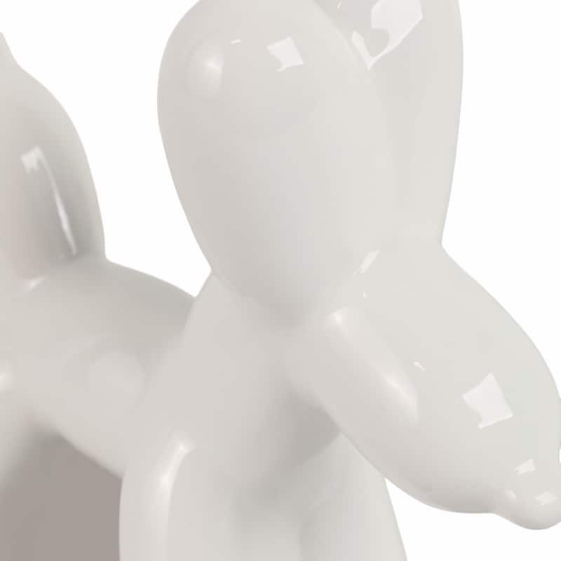 Sagebrook Home Ceramic Balloon Dog Figurine - Modern Decorative Accent Sculpture